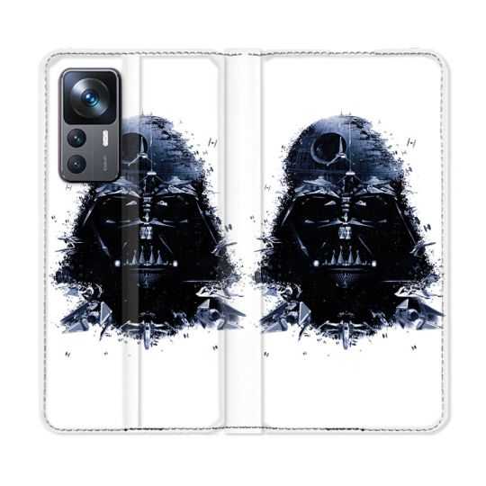 Housse Cuir Portefeuille Pour Xiaomi 12T Star Wars - Dark Vador Blanc