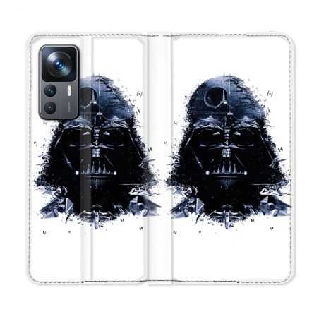 Housse Cuir Portefeuille Pour Xiaomi 12T Star Wars - Dark Vador Blanc