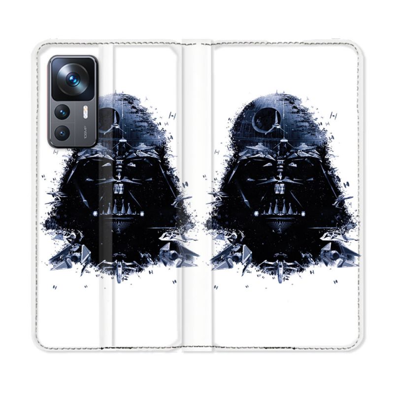 Housse Cuir Portefeuille Pour Xiaomi 12T Star Wars - Dark Vador Blanc