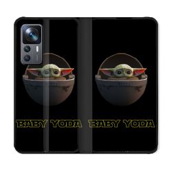 Housse Cuir Portefeuille Pour Xiaomi 12T Star Wars - Yoda bebe noir