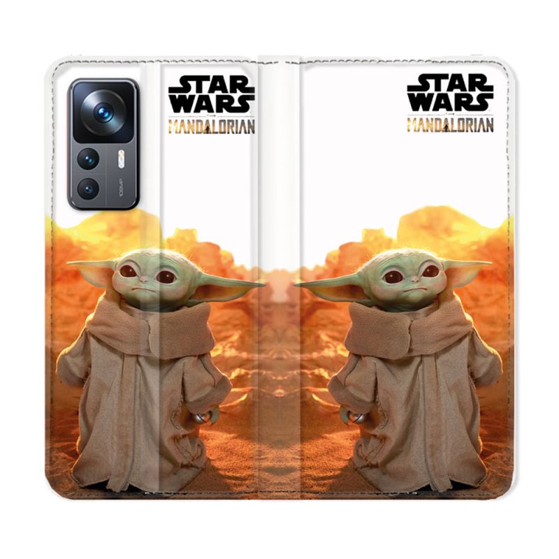Housse Cuir Portefeuille Pour Xiaomi 12T Star Wars - Yoda bebe soleil