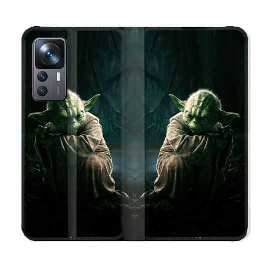 Housse Cuir Portefeuille Pour Xiaomi 12T Star Wars - Yoda sombre