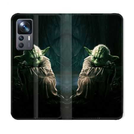 Housse Cuir Portefeuille Pour Xiaomi 12T Star Wars - Yoda sombre