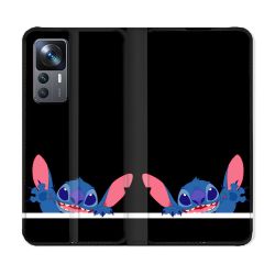 Housse Cuir Portefeuille Pour Xiaomi 12T Stitch Noir