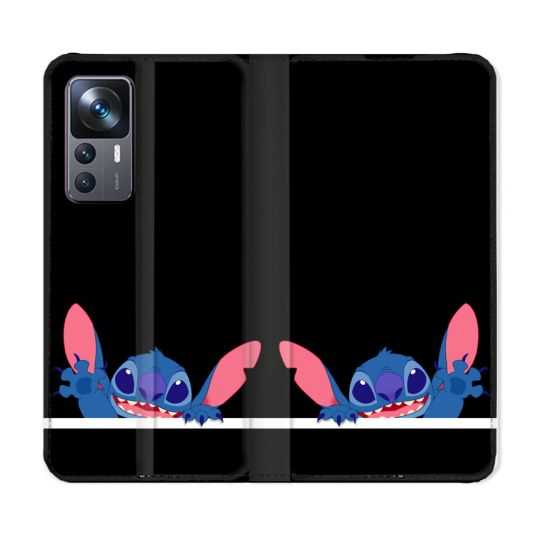 Housse Cuir Portefeuille Pour Xiaomi 12T Stitch Noir