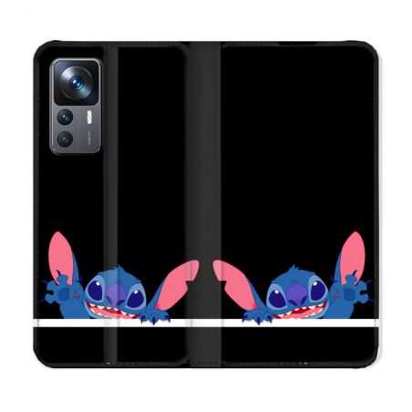 Housse Cuir Portefeuille Pour Xiaomi 12T Stitch Noir
