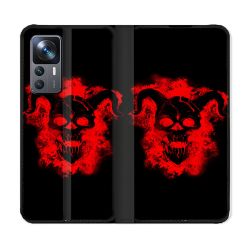 Housse Cuir Portefeuille Pour Xiaomi 12T Tete de Mort Diable