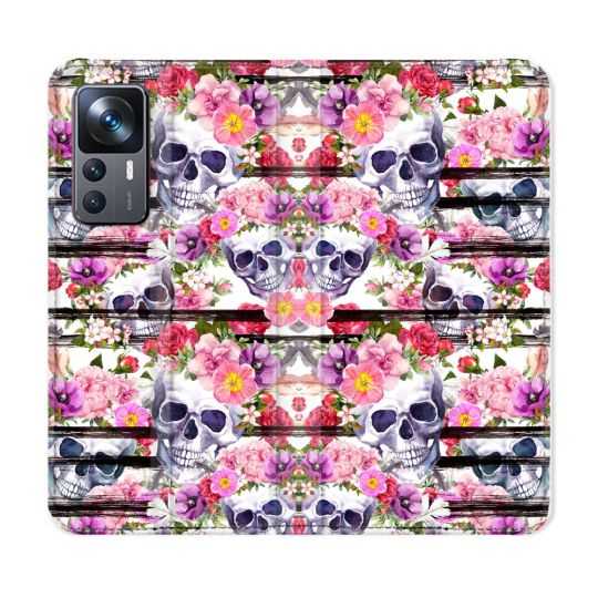 Housse Cuir Portefeuille Pour Xiaomi 12T Tete de Mort Pattern