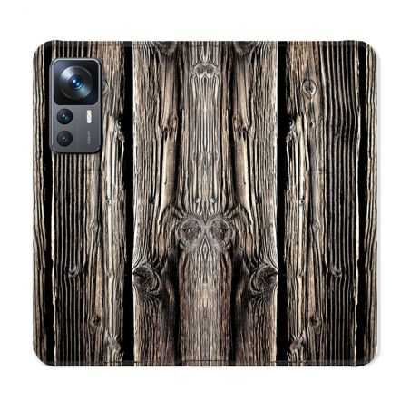 Housse Cuir Portefeuille Pour Xiaomi 12T Texture Bois