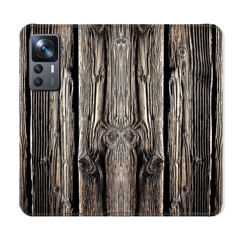 Housse Cuir Portefeuille Pour Xiaomi 12T Texture Bois
