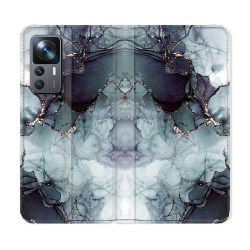 Housse Cuir Portefeuille Pour Xiaomi 12T Texture Marbre Gris