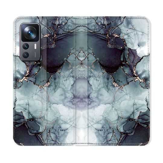 Housse Cuir Portefeuille Pour Xiaomi 12T Texture Marbre Gris