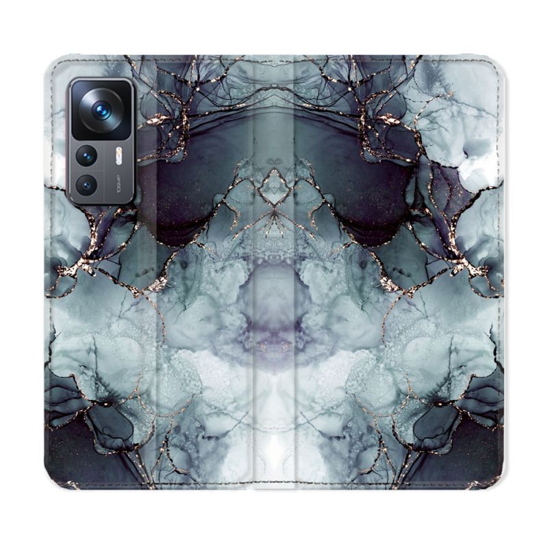 Housse Cuir Portefeuille Pour Xiaomi 12T Texture Marbre Gris