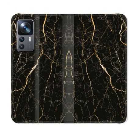 Housse Cuir Portefeuille Pour Xiaomi 12T Texture Marbre Noir
