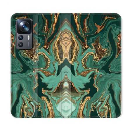 Housse Cuir Portefeuille Pour Xiaomi 12T Texture Marbre Vert