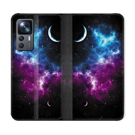 Housse Cuir Portefeuille Pour Xiaomi 12T Univers Bleu Violet