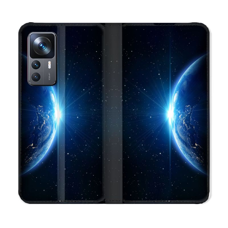 Housse Cuir Portefeuille Pour Xiaomi 12T Univers Planete Terre