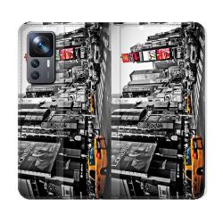 Housse Cuir Portefeuille Pour Xiaomi 12T Voyage Amerique USA New York Taxi