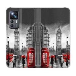 Housse Cuir Portefeuille Pour Xiaomi 12T Voyage Angleterre Londres Vintage