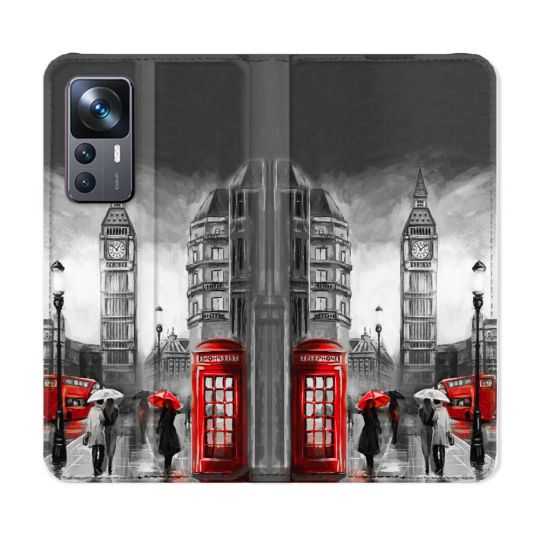 Housse Cuir Portefeuille Pour Xiaomi 12T Voyage Angleterre Londres Vintage