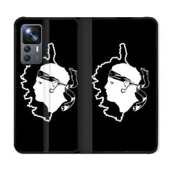 Housse Cuir Portefeuille Pour Xiaomi 12T Voyage Corse Noir