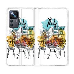 Housse Cuir Portefeuille Pour Xiaomi 12T Voyage Italie Vintage
