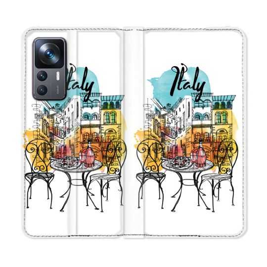 Housse Cuir Portefeuille Pour Xiaomi 12T Voyage Italie Vintage