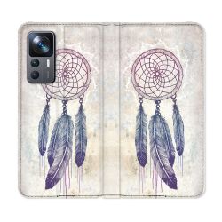 Housse Cuir Portefeuille Pour Xiaomi 12T Zen Attrape Reve Blanc