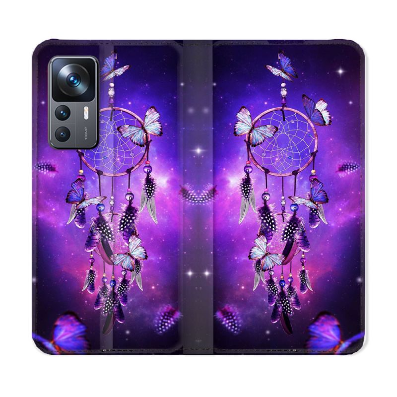 Housse Cuir Portefeuille Pour Xiaomi 12T Zen Attrape Reve Papillon