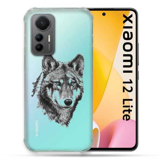 Coque Renforcée En Verre Trempé Transparente Pour Xiaomi 12 Lite Loup