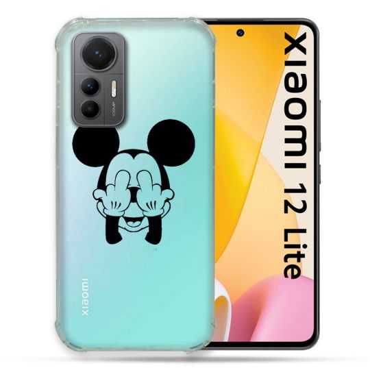 Coque Renforcée En Verre Trempé Transparente Pour Xiaomi 12 Lite Mickey doigt