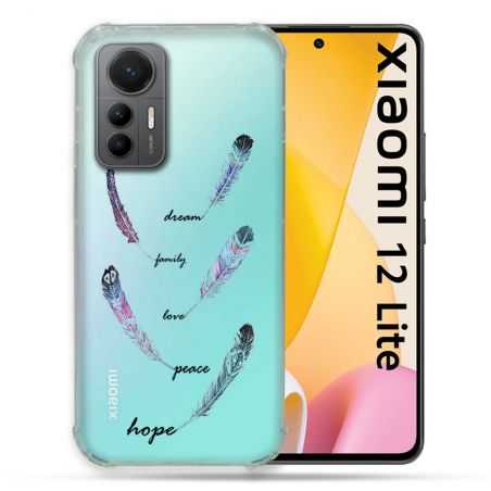 Coque Renforcée En Verre Trempé Transparente Pour Xiaomi 12 Lite Plume Couleur