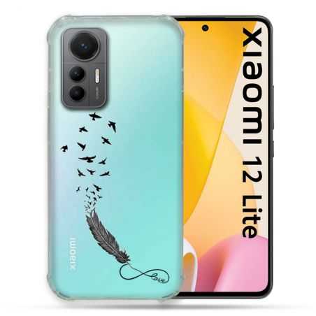 Coque Renforcée En Verre Trempé Transparente Pour Xiaomi 12 Lite Plume Infini