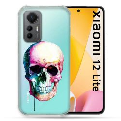 Coque Renforcée En Verre Trempé Transparente Pour Xiaomi 12 Lite Skull Head Crane Colore