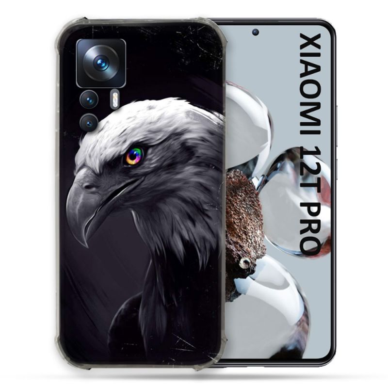 Coque Renforcée Pour Xiaomi 12T Pro Animal Aigle Royal Noir