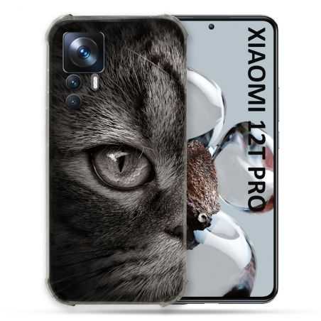 Coque Renforcée Pour Xiaomi 12T Pro Animal Chat Gris