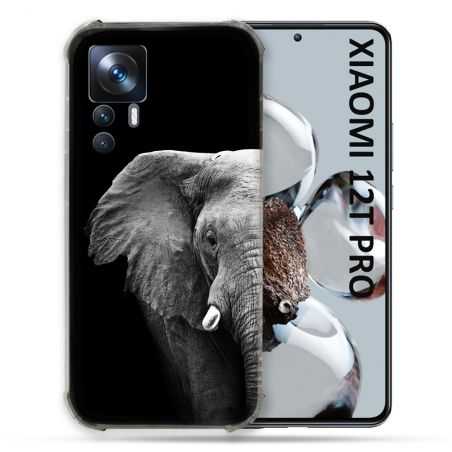 Coque Renforcée Pour Xiaomi 12T Pro Animal Elephant Noir