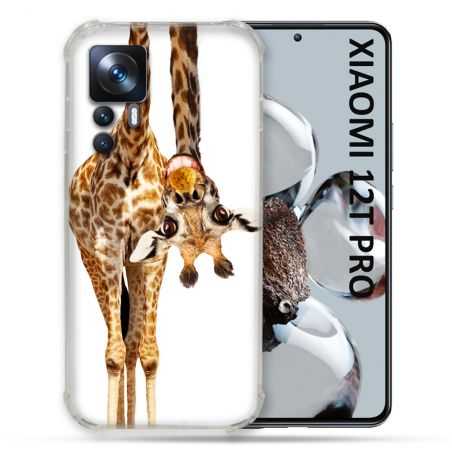 Coque Renforcée Pour Xiaomi 12T Pro Animal Girafe Blanche