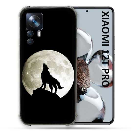 Coque Renforcée Pour Xiaomi 12T Pro Animal Loup Noir