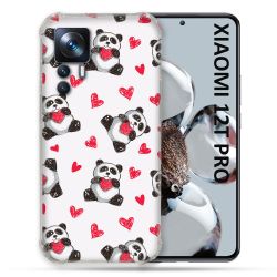 Coque Renforcée Pour Xiaomi 12T Pro Animal Panda Cœur