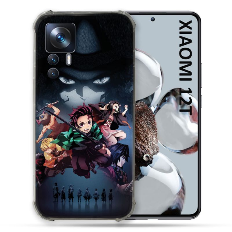 Coque Renforcée Pour Xiaomi 12T Pro Manga Demon Slayer Noir