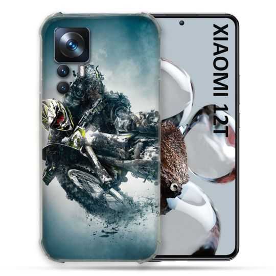 Coque Renforcée Pour Xiaomi 12T Pro Moto Cross Ombre