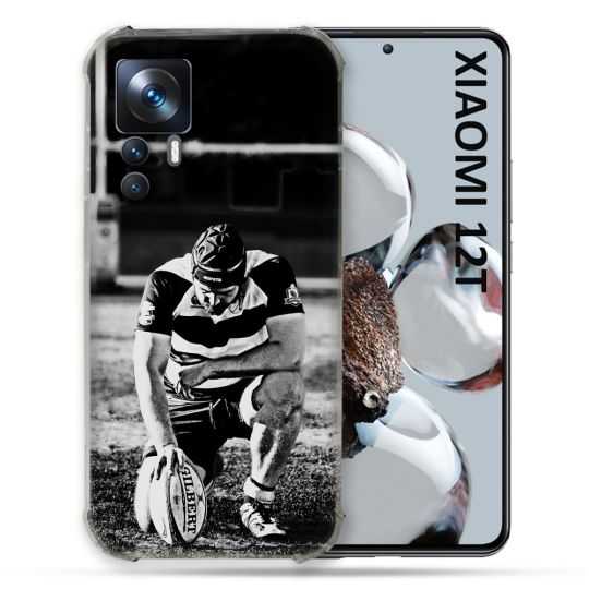 Coque Renforcée Pour Xiaomi 12T Pro Sport Rugby Noir Blanc