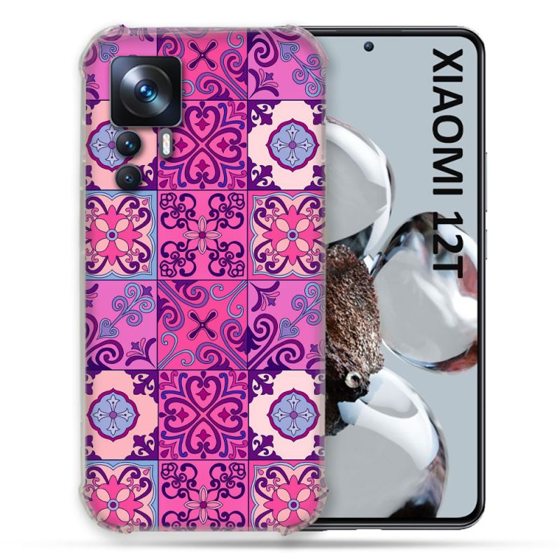 Coque Renforcée Pour Xiaomi 12T Pro Texture Carreau Ciment Violet