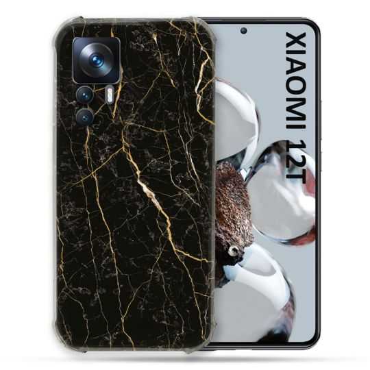 Coque Renforcée Pour Xiaomi 12T Pro Texture Marbre Noir