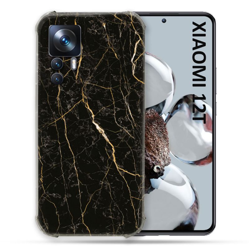 Coque Renforcée Pour Xiaomi 12T Pro Texture Marbre Noir