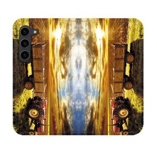 Housse Cuir Portefeuille Pour Samsung Galaxy S23 Agriculture Tracteur Color