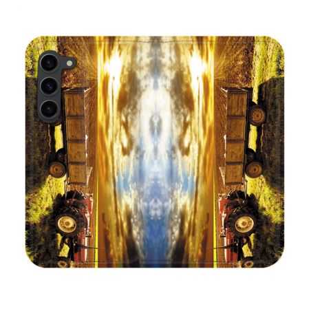 Housse Cuir Portefeuille Pour Samsung Galaxy S23 Agriculture Tracteur Color