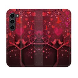 Housse Cuir Portefeuille Pour Samsung Galaxy S23 Amour Arbre
