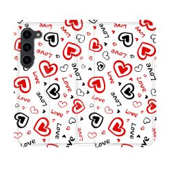 Housse Cuir Portefeuille Pour Samsung Galaxy S23 Amour Love